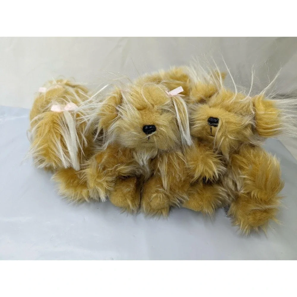 Russ Sparkle‎ Dog Plush Terrier Golden 2 Puppies Lot Stuffed Animal Toy